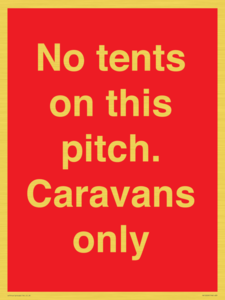 No tents on this pitch. Caravans only